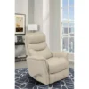 Gannon Leather Ivory Swivel Glider Rocker Recliner With Adjustable Headrest