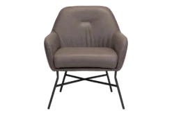 Halstead Brown Faux Leather Accent Chair -Living Room Furniture Shop 297542 brown polyester accent chair detail 45