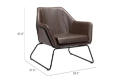 Rayes Brown Faux Leather Accent Chair -Living Room Furniture Shop 297546 brown polyurethane accent chair detail 49