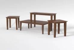 Elle 4 Piece Coffee Table Set -Living Room Furniture Shop 297841 brown wood coffee and end table set side 19