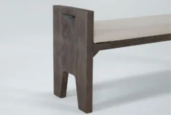 Gustav 60" Bench With Upholstered Seat By Nate Berkus + Jeremiah Brent -Living Room Furniture Shop 298474 brown wood dining bench detail 44