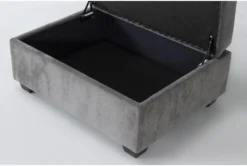 Bonaterra Charcoal Storage Ottoman -Living Room Furniture Shop 299029 grey fabric ottoman detail 44