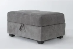 Bonaterra Charcoal Storage Ottoman -Living Room Furniture Shop 299029 grey fabric ottoman detail 45