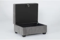 Bonaterra Charcoal Storage Ottoman -Living Room Furniture Shop 299029 grey fabric ottoman side 19