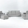 Bonaterra Dove 4 Piece Sofa, Loveseat, Chair & Storage Ottoman Set