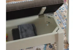 Morgan Taupe 44" Dining Storage Bench -Living Room Furniture Shop 299705 white wood dining bench detail 472