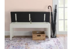 Morgan Taupe 44" Dining Storage Bench -Living Room Furniture Shop 299705 white wood dining bench detail 492
