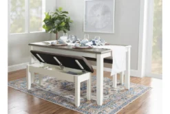 Morgan Taupe 44" Dining Storage Bench -Living Room Furniture Shop 299705 white wood dining bench room 872