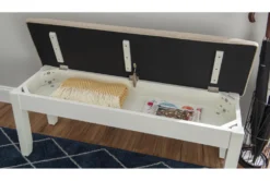 Morgan Brown 44" Dining Storage Bench -Living Room Furniture Shop 299750 brown wood dining bench detail 44