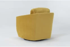 Alder Foam II 33" Velvet Chadwick Dijon Swivel Accent Chair -Living Room Furniture Shop 299965 yellow fabric accent chair side 19