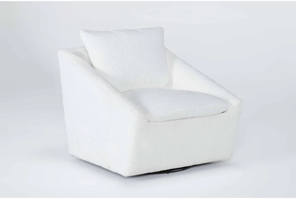 Cypress III Chenille 32" Foam White Swivel Accent Chair 4 Cypress III Chenille 32" Foam White Swivel Accent Chair - Image 4