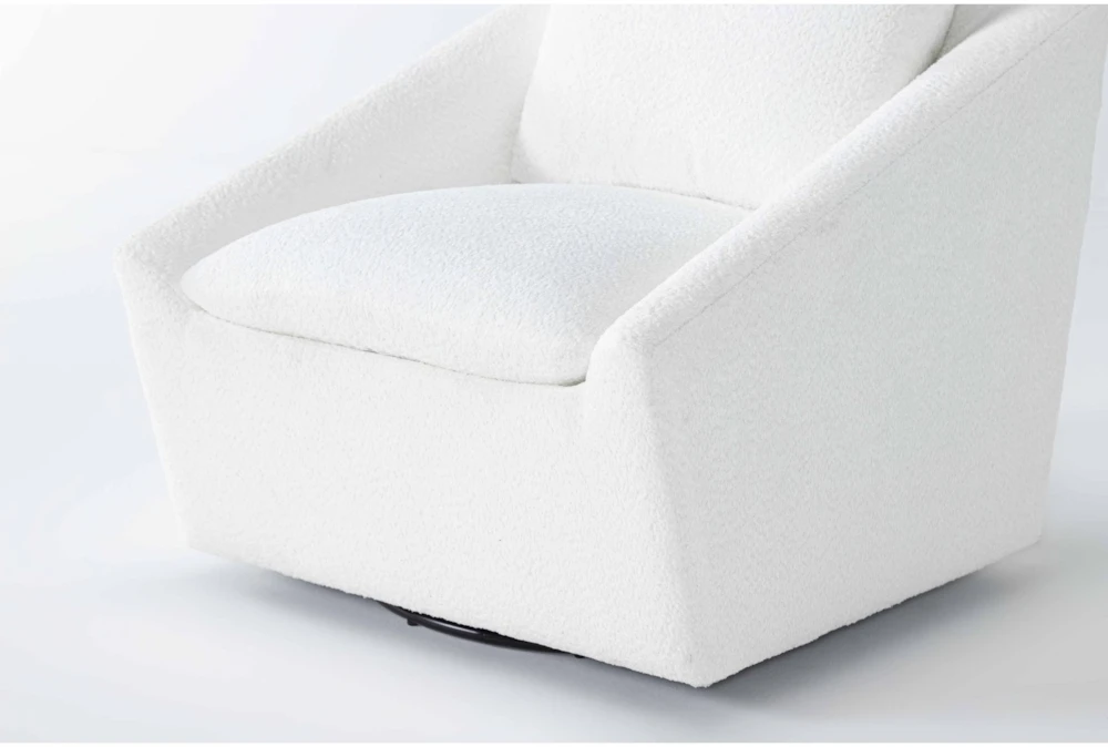 Cypress III Chenille 32" Foam White Swivel Accent Chair 2 Cypress III Chenille 32" Foam White Swivel Accent Chair - Image 2