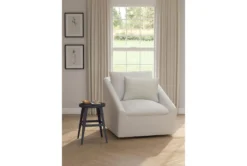 Cypress III Chenille 32" Foam White Swivel Accent Chair 15 Cypress III Chenille 32" Foam White Swivel Accent Chair -Living Room Furniture Shop 299967 white fabric accent chair room 66