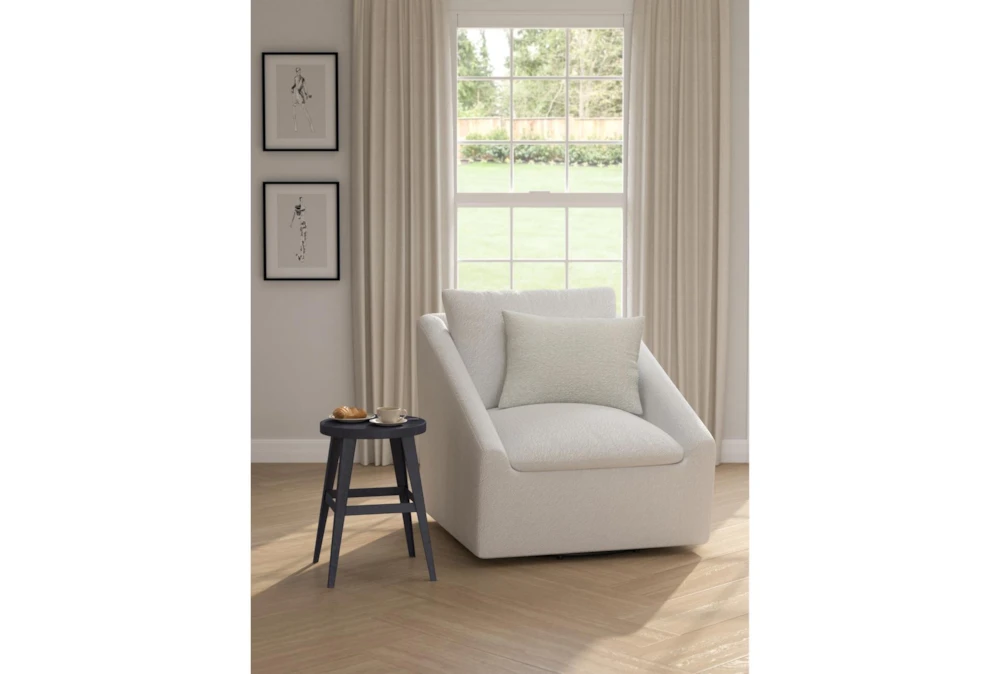 Cypress III Chenille 32" Foam White Swivel Accent Chair 8 Cypress III Chenille 32" Foam White Swivel Accent Chair - Image 8
