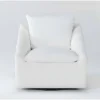 Cypress III Chenille 32" Foam White Swivel Accent Chair