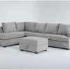 Bonaterra Dove 127" 2 Piece Sectional With Right Arm Facing Queen Sleeper Sofa,Left Arm Facing Corner Chaise & Storage Ottoman