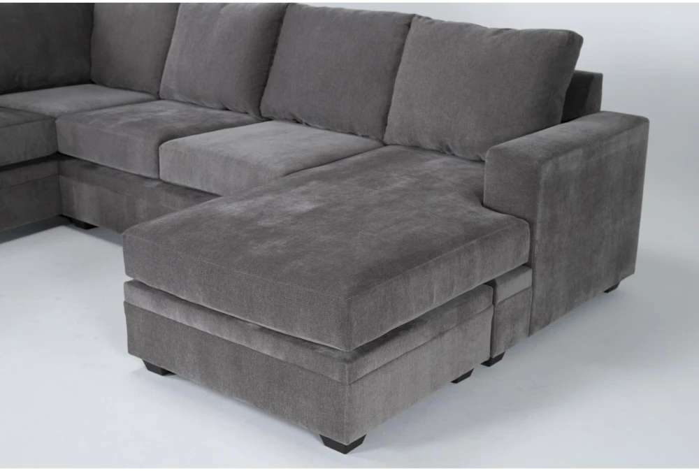 Bonaterra Charcoal 127" 2 Piece Sectional With Right Arm Facing Queen Sleeper Sofa Chaise & Storage Ottoman 4 Bonaterra Charcoal 127" 2 Piece Sectional With Right Arm Facing Queen Sleeper Sofa Chaise & Storage Ottoman - Image 4