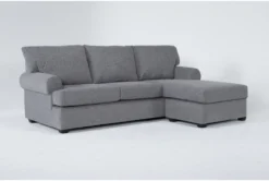Hampstead Graphite 99" Sleeper Sofa With Reversible Chaise