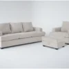 Bonaterra Sand 3 Piece Queen Sleeper Sofa, Chair & Storage Ottoman Set