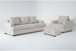Bonaterra Sand 3 Piece Queen Sleeper Sofa, Chair & Storage Ottoman Set