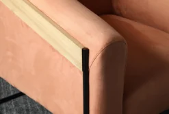 Suede Fabric With Natural Ash + Metal Frame Accent Chair -Living Room Furniture Shop 301113 orange fabric accent chair detail 44