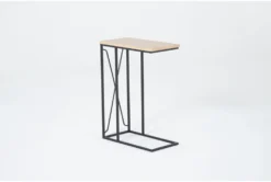Colter Metal + Wood C-Table -Living Room Furniture Shop 302383 black metal accent table signature 01