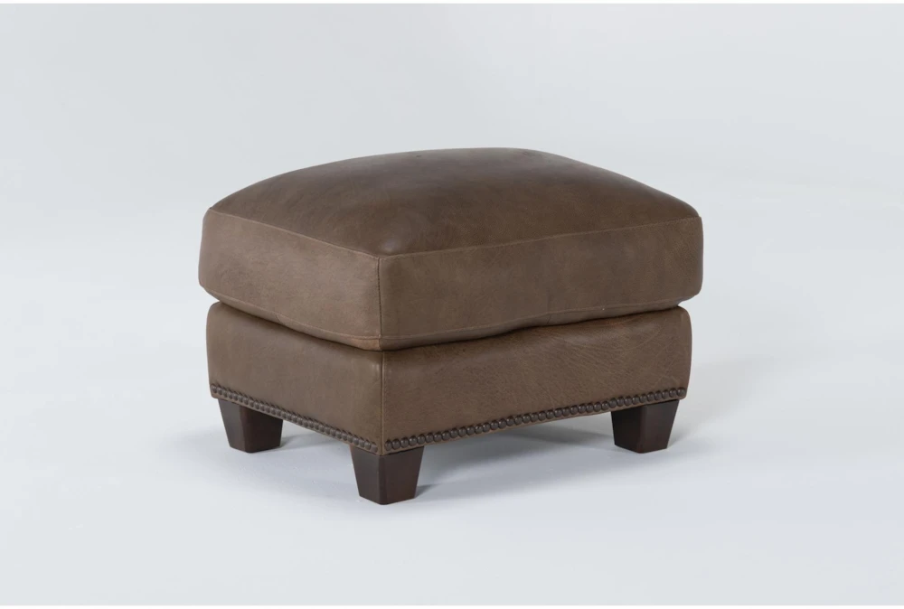 Foley Leather Ottoman 2 Foley Leather Ottoman - Image 2
