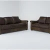 Langston Leather 2 Piece Sofa And Loveseat Set