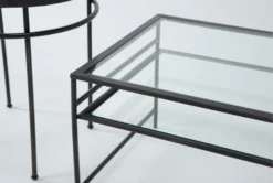 Magnolia Home Ophelia 3 Piece Coffee Table Set By Joanna Gaines -Living Room Furniture Shop 303234 black metal coffee and end table set detail 44