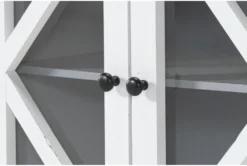 Sinclair White 58" Corner Tv Stand -Living Room Furniture Shop 303509 white wood media console detail 46