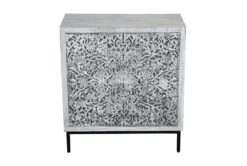 Gray Carved Wood 3 Drawer Cabinet 10 Gray Carved Wood 3 Drawer Cabinet -Living Room Furniture Shop 303588 grey wood chest detail 47