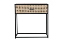 Cane + Metal Accent Table -Living Room Furniture Shop 303601 brown wood accent table detail 45