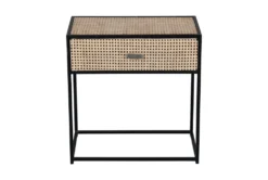 Cane + Metal Accent Table -Living Room Furniture Shop 303601 brown wood accent table detail 46
