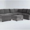 Bonaterra Charcoal 127" 2 Piece Sectional With Left Arm Facing Sofa Chaise & Storage Ottoman