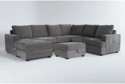 Bonaterra Charcoal 127" 2 Piece Sectional With Left Arm Facing Sofa Chaise & Storage Ottoman