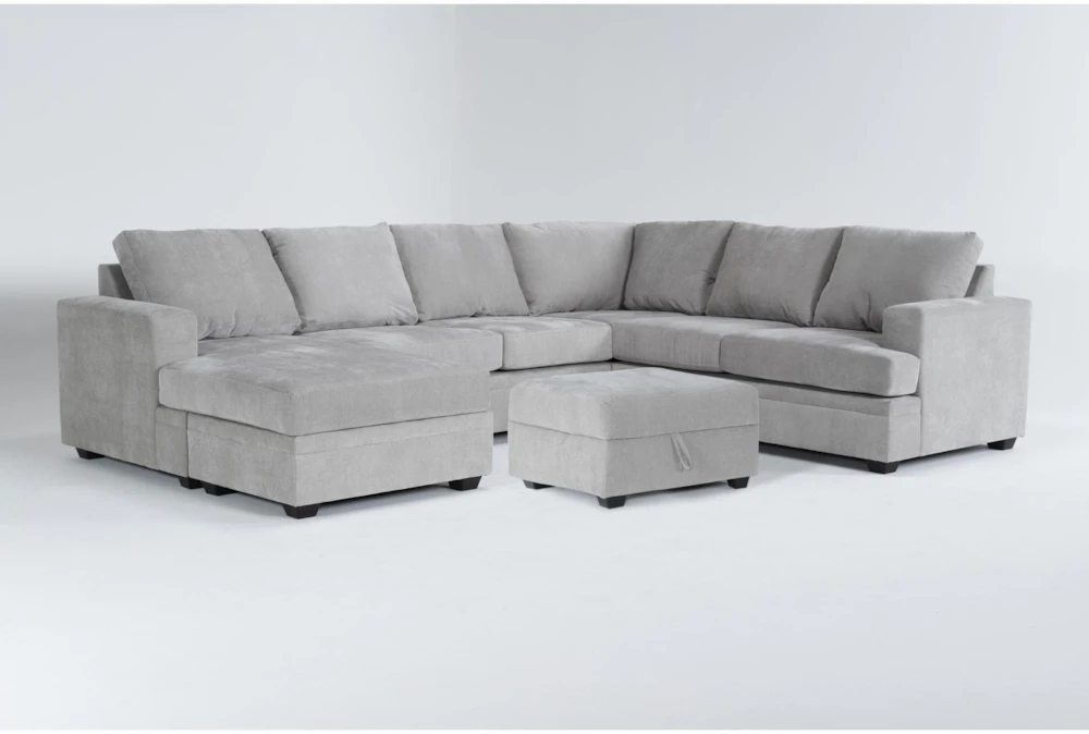 Bonaterra Dove 127" 2 Piece Sectional With Left Arm Facing Sofa Chaise & Storage Ottoman 1 Bonaterra Dove 127" 2 Piece Sectional With Left Arm Facing Sofa Chaise & Storage Ottoman
