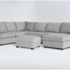 Hampstead Dove 137" 2 Piece Sectional With Right Arm Facing Sofa Chaise & Storage Ottoman