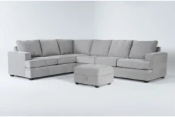 Bonaterra Dove 127" 2 Piece Sectional With Right Arm Facing Sofa & Storage Ottoman