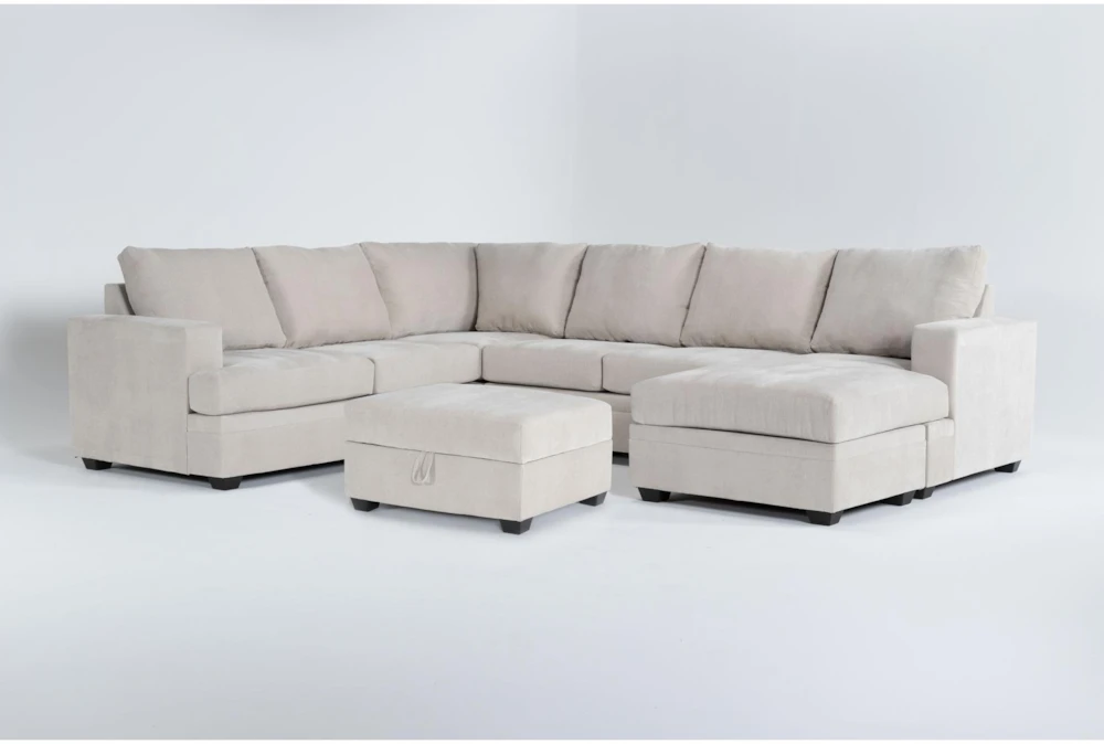 Bonaterra Sand 127" 2 Piece Sectional With Right Arm Facing Sofa Chaise & Storage Ottoman 1 Bonaterra Sand 127" 2 Piece Sectional With Right Arm Facing Sofa Chaise & Storage Ottoman