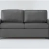 Mackenzie Charcoal Leather 74" Queen Sofa Sleeper