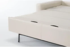 Mackenzie White Leather 74" Queen Sofa Sleeper -Living Room Furniture Shop 303878 white leather sleeper detail 44