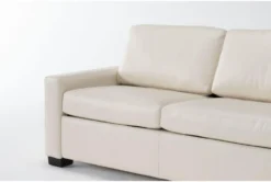 Mackenzie White Leather 74" Queen Sofa Sleeper -Living Room Furniture Shop 303878 white leather sleeper detail 45