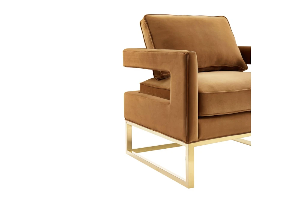 Evelyn Cognac Velvet Accent Chair 3 Evelyn Cognac Velvet Accent Chair - Image 3