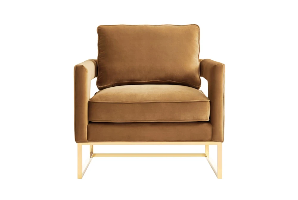 Evelyn Cognac Velvet Accent Chair 1 Evelyn Cognac Velvet Accent Chair