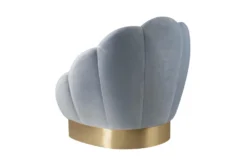 Lotus Sea Blue Velvet Accent Chair -Living Room Furniture Shop 304095 blue fabric accent chair back 82