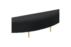Bridgette Black Eastern King Velvet Bench -Living Room Furniture Shop 304165 black fabric bench detail 442