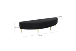 Bridgette Black Queen Velvet Bench -Living Room Furniture Shop 304166 black fabric bench detail 03