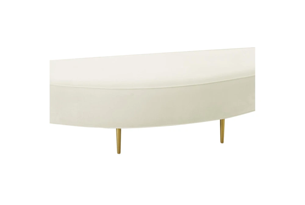 Bridgette Cream Full Velvet Bench 2 Bridgette Cream Full Velvet Bench - Image 2