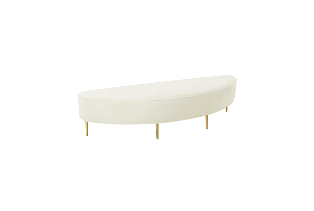 Bridgette Cream Full Velvet Bench 1 Bridgette Cream Full Velvet Bench