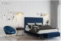 Blake Navy Rocking Chair -Living Room Furniture Shop 304180 blue fabric rocker room 85